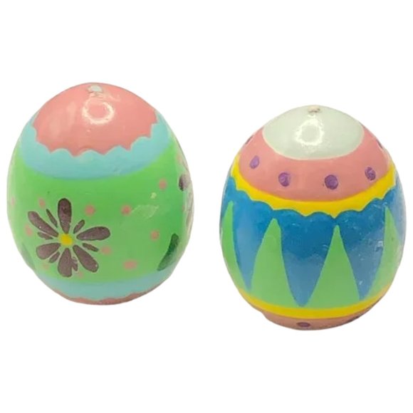 Vtg HANDPAINTED Easter Egg CANDLES Unburned MCM Retro Colors Collectible Art - Picture 1 of 5